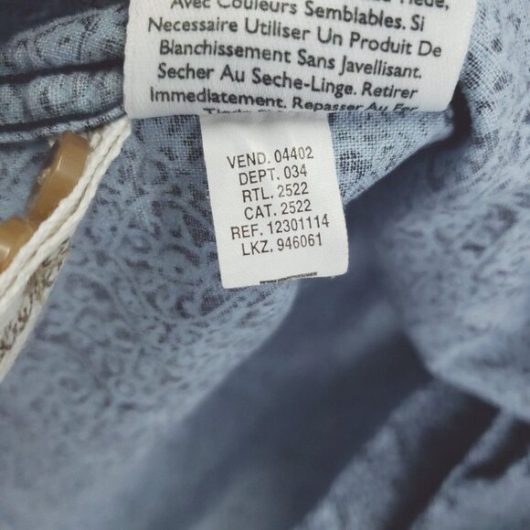 Eddie Bauer Shirt Mens XL Black Blue Geometric Linen Short Sleeve Button-Up - Picture 7 of 9